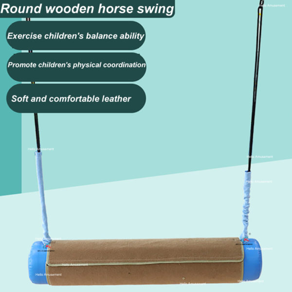 Sensory Training Suspension Round Wooden Horse Swing 02