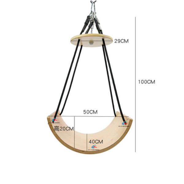 U-shaped wooden curved swing 01