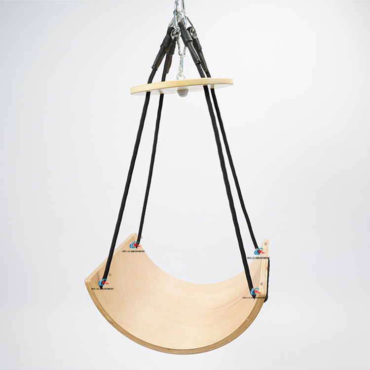 U-shaped wooden curved swing 04