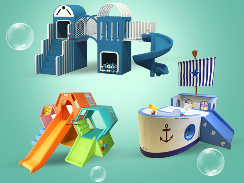 Children's climbing slide combination set colorful honeycomb cabinet, sailboat, castle play house
