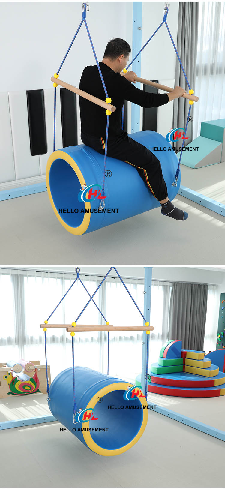 Children's sensory training cylinder swing 24
