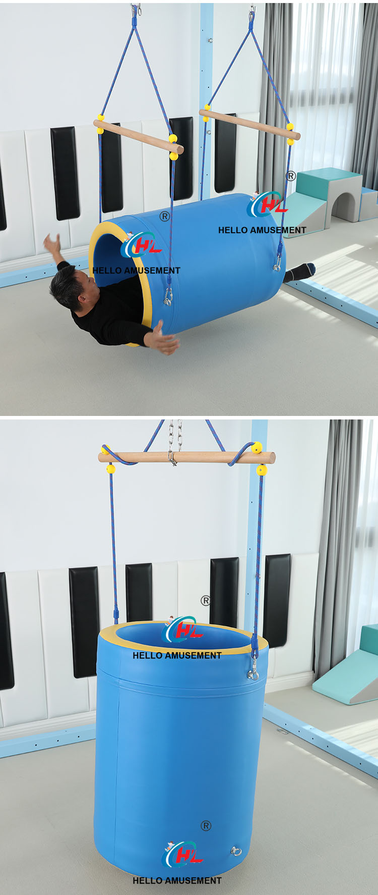 Children's sensory training cylinder swing 25