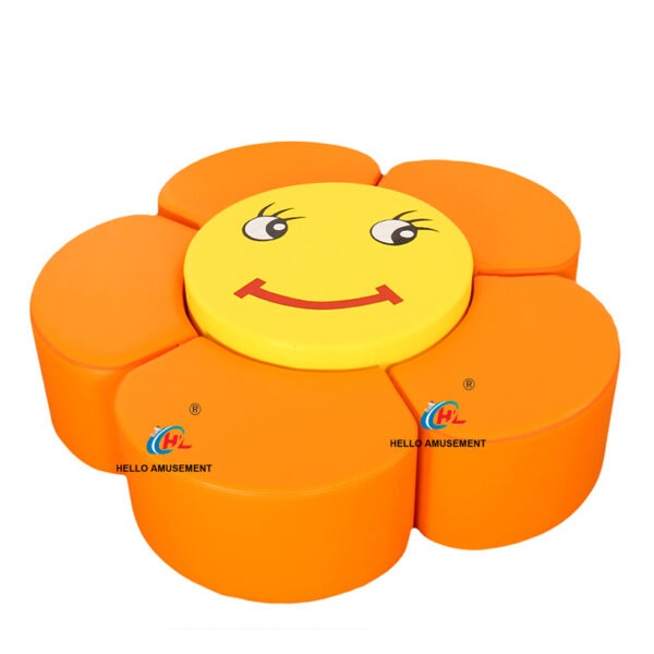 Children's soft smiley sunflower stool 1