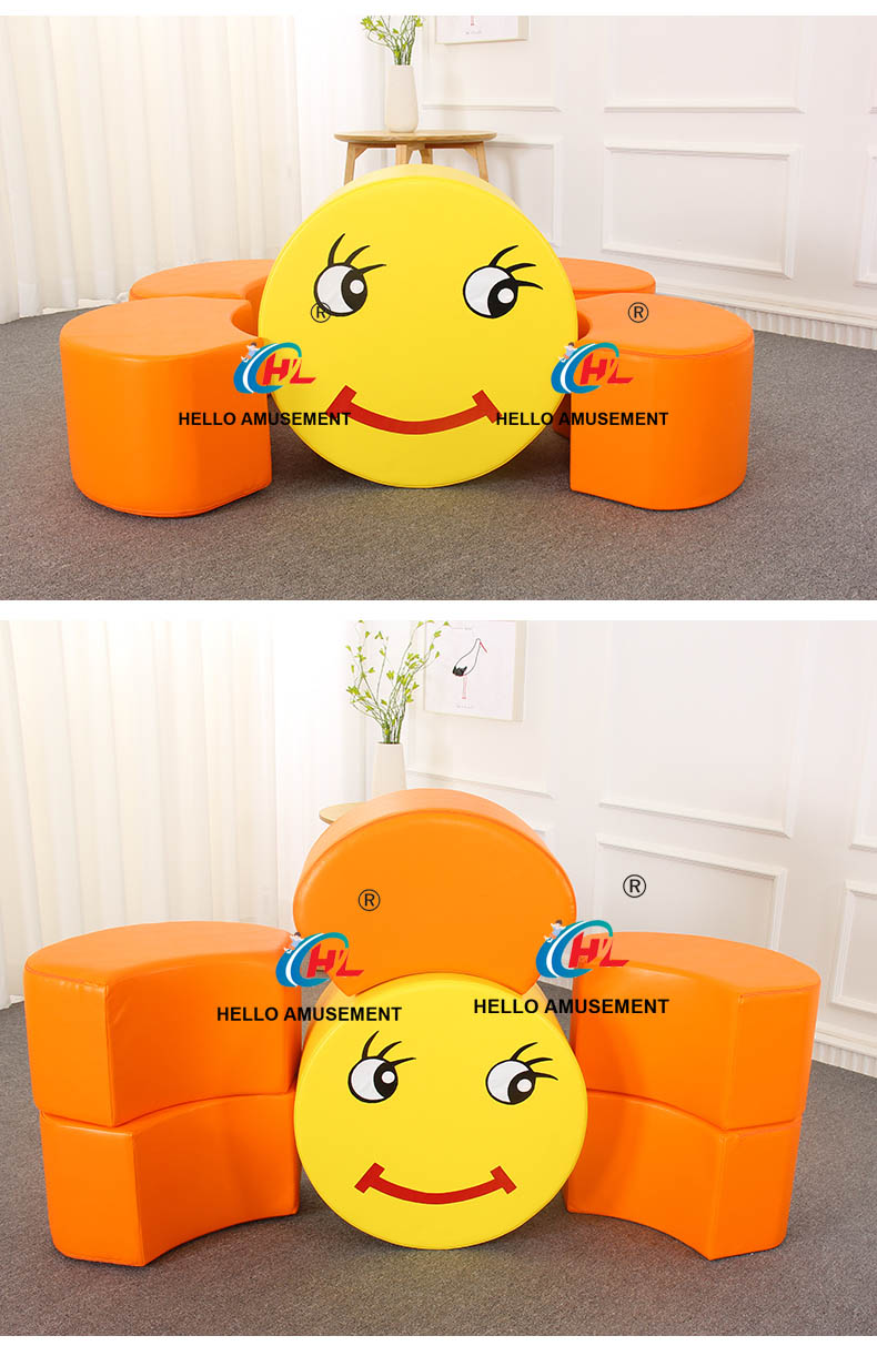 Children's soft smiley sunflower stool 11