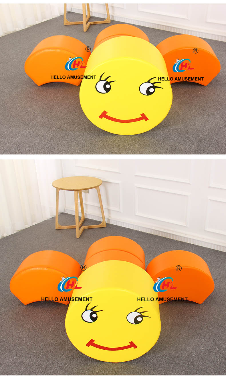 Children's soft smiley sunflower stool 12