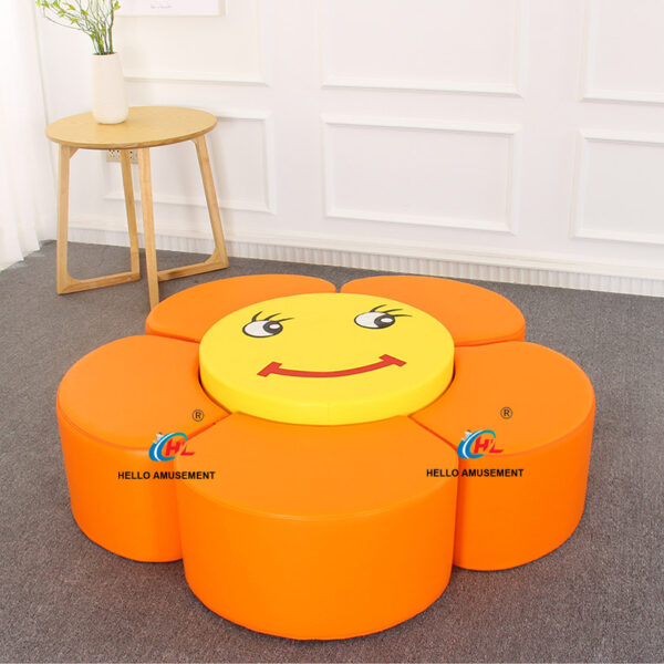 Children's soft smiley sunflower stool 2