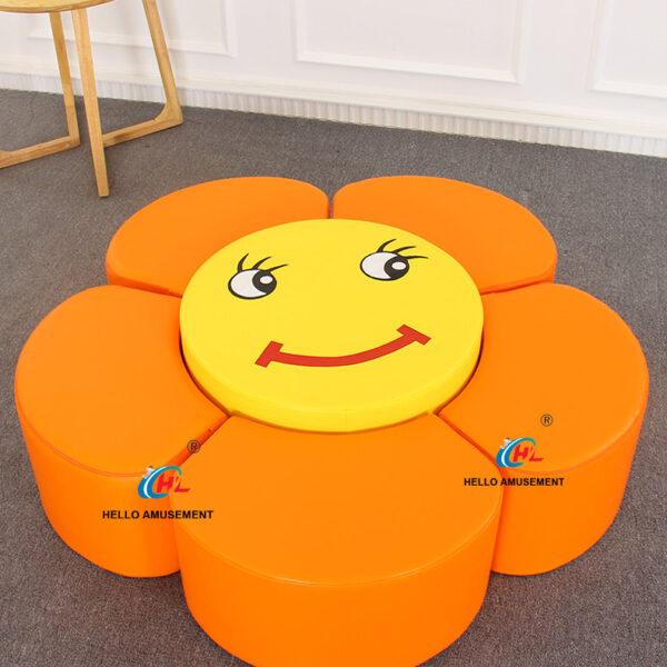 Children's soft smiley sunflower stool 3