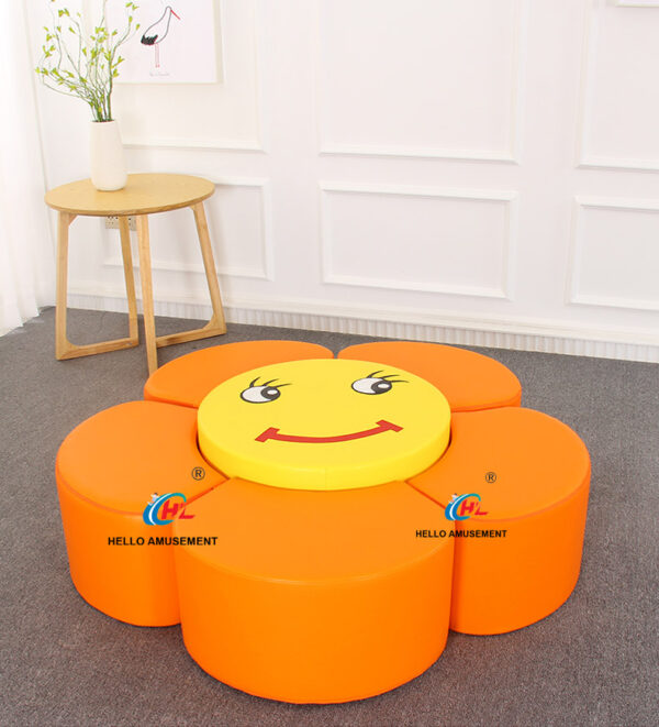 Children's soft smiley sunflower stool 6