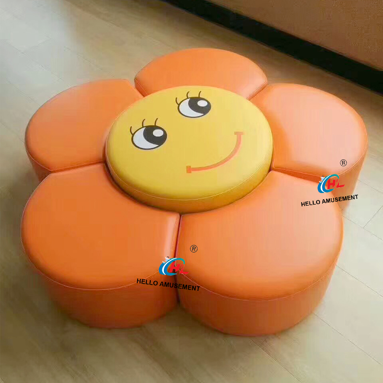 Children's soft smiley sunflower stool 7