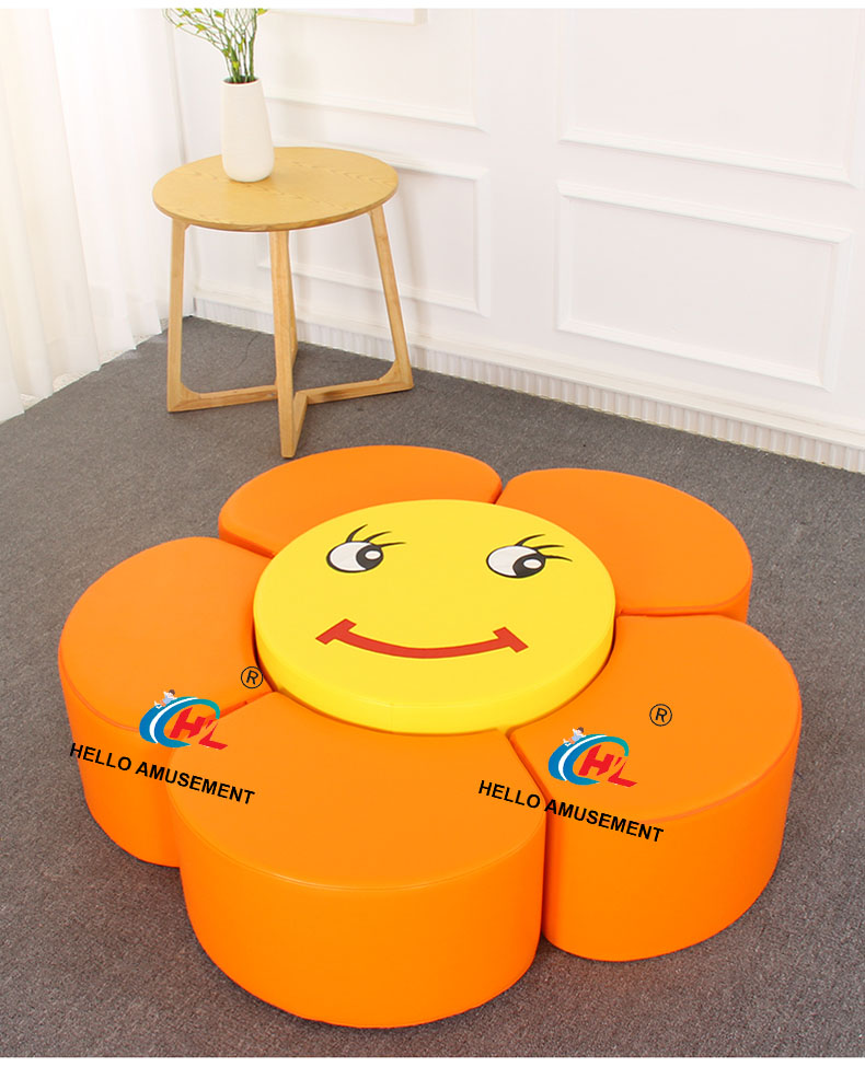 Children's soft smiley sunflower stool 9