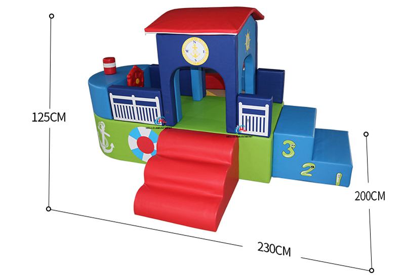 Boat design kids soft play house for playground 11