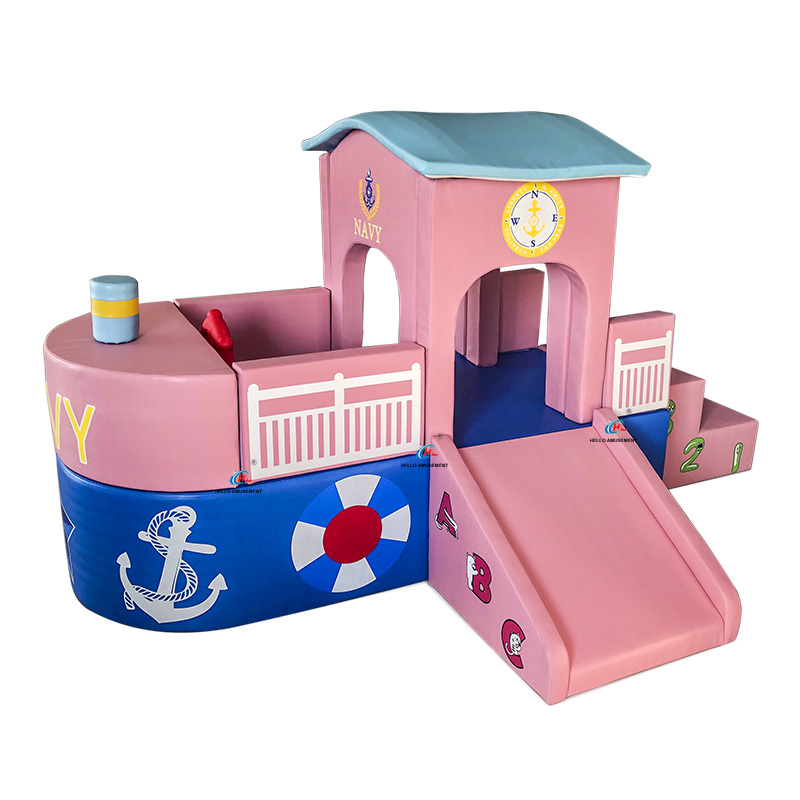 Boat design kids soft play house for playground 15