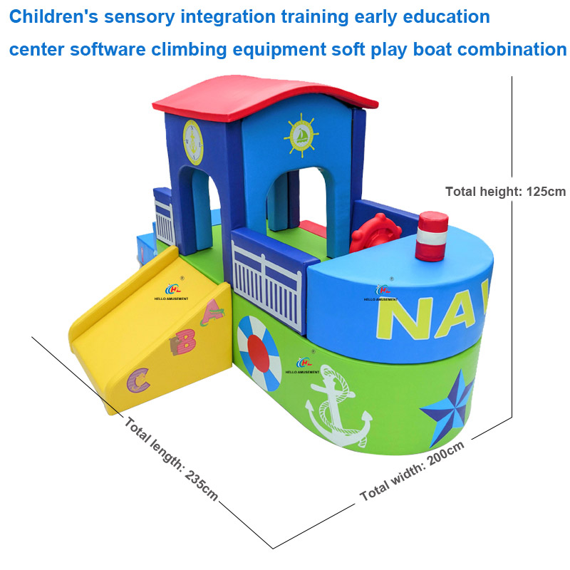 Boat design kids soft play house for playground 16