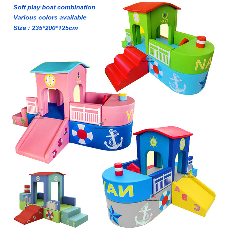 Boat design kids soft play house for playground 18