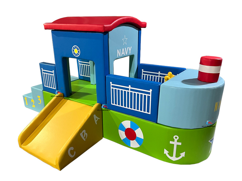 Boat design kids soft play house for playground 20