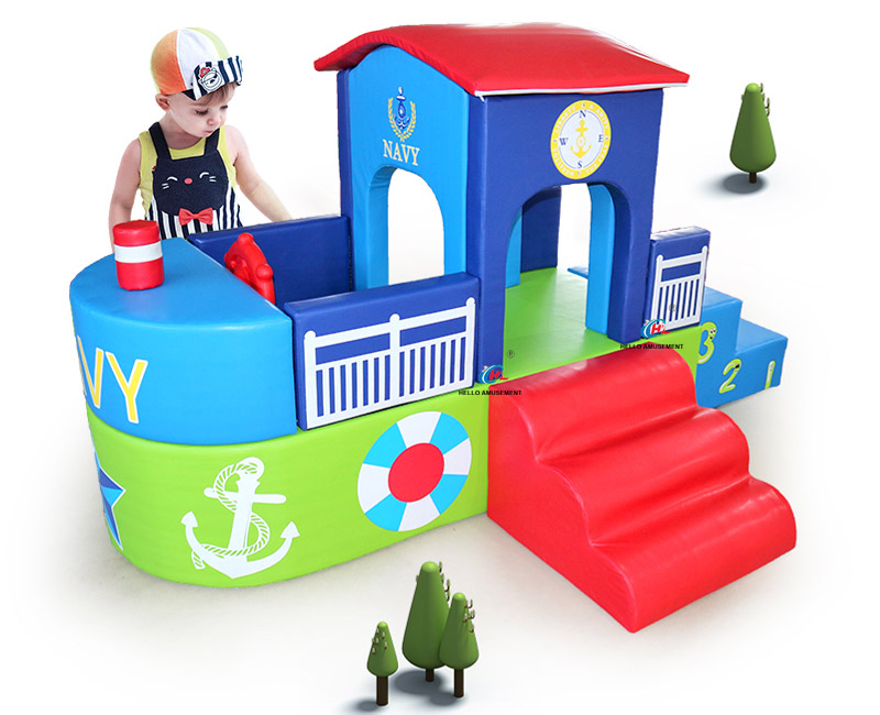 Boat design kids soft play house for playground 21