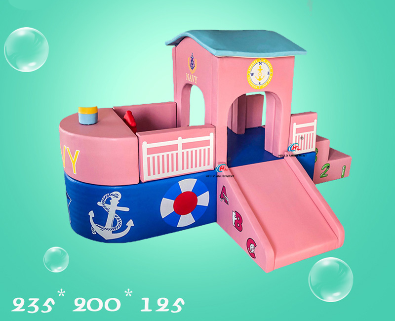 Boat design kids soft play house for playground 22