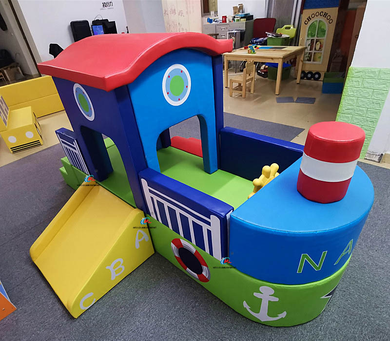 Boat design kids soft play house for playground 28