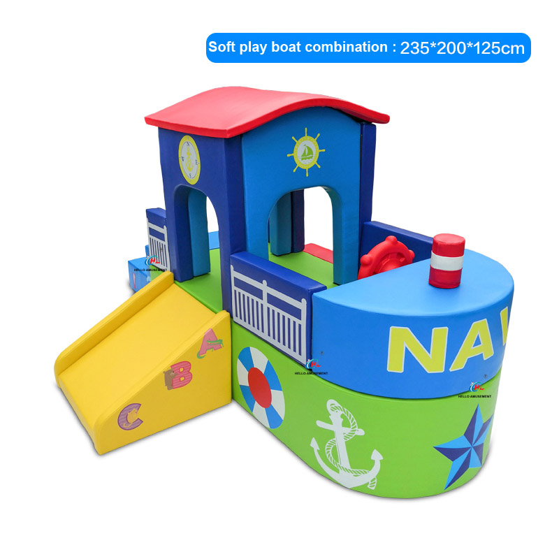 Boat design kids soft play house for playground 5