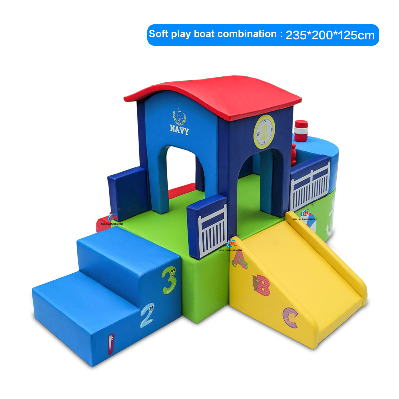 Boat design kids soft play house for playground 6