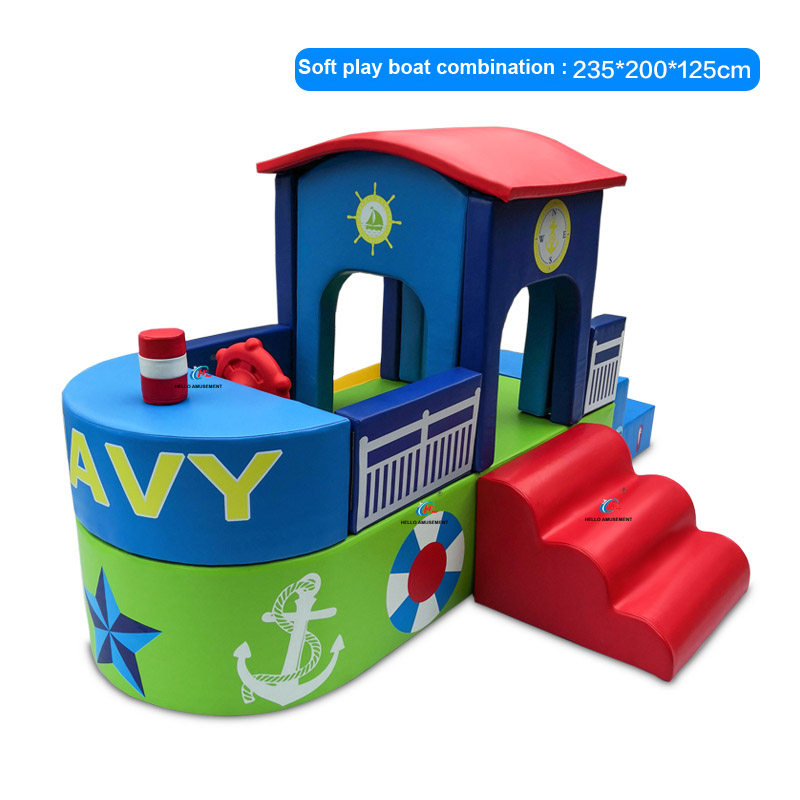 Boat design kids soft play house for playground 8