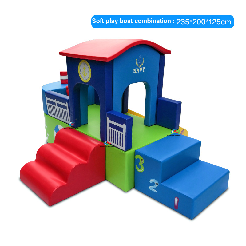 Boat design kids soft play house for playground 9