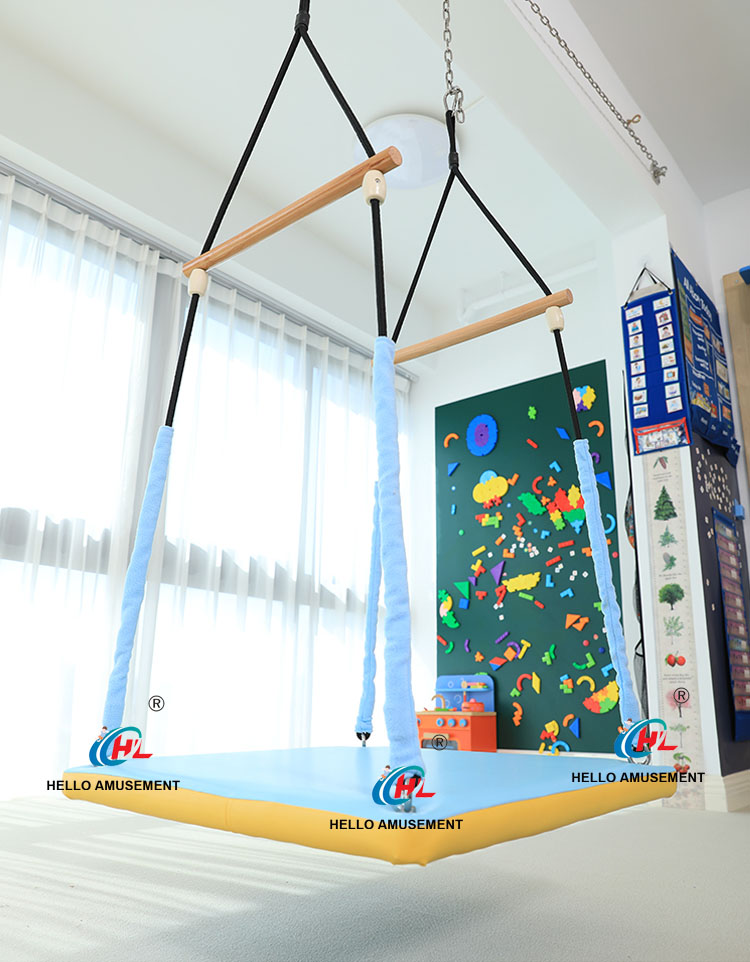 Children Soft Padding Upgraded Square Flat Sensory Swing 11