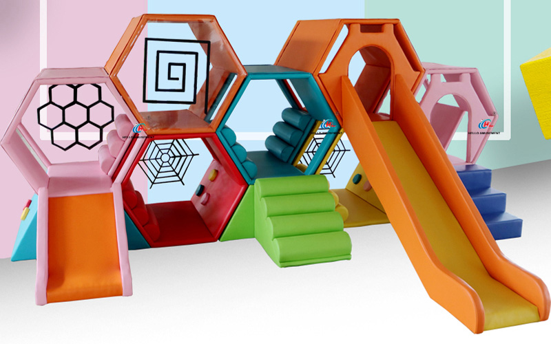 Children's climbing slide combination set colorful honeycomb climbing 16