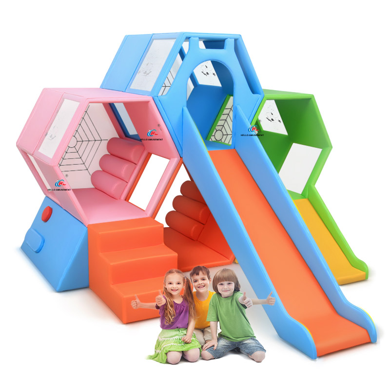 Children's climbing slide combination set colorful honeycomb climbing 4