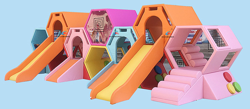 Children's climbing slide combination set colorful honeycomb climbing 6