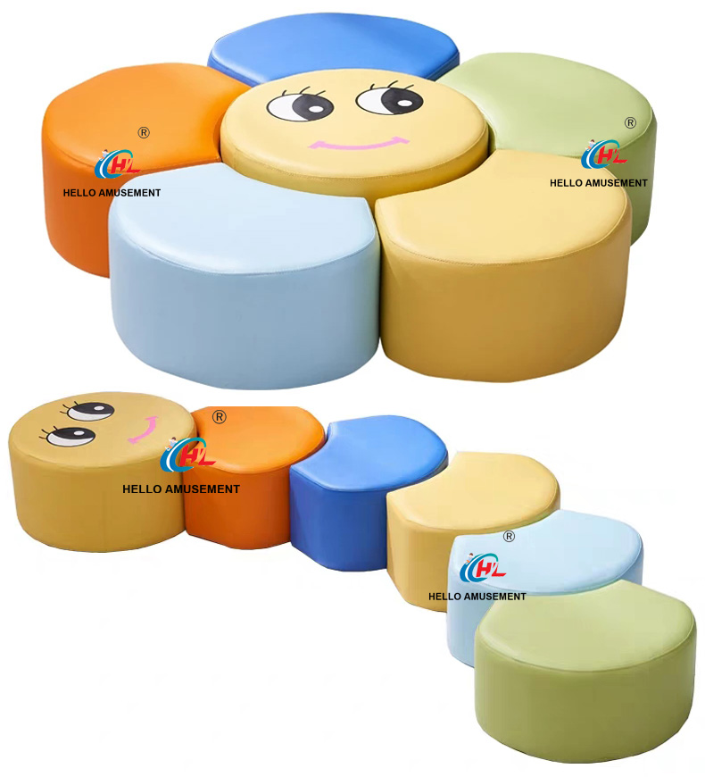 Children's soft smiley sunflower stool 15