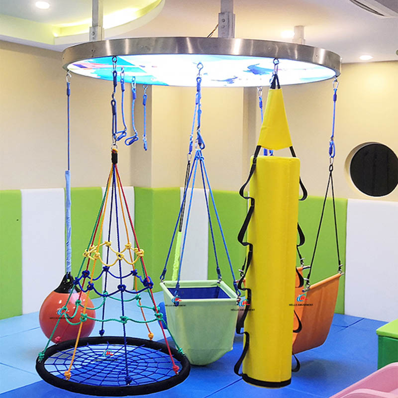 Kids Indoor Round Net Pocket Swing 04