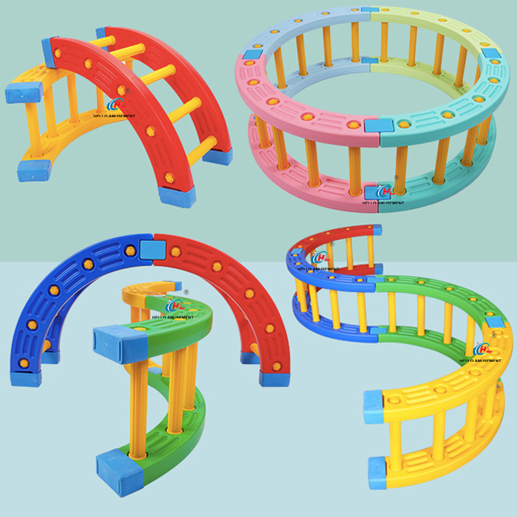 Quarter circle climbing frame physical balance beam bridge 05