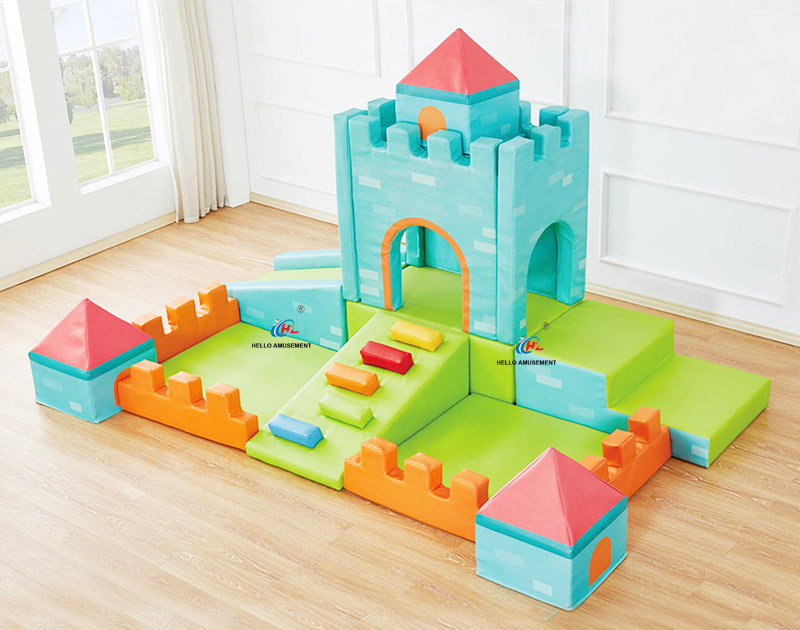 Sensory training soft climbing and sliding combination play house castle ball pool 10