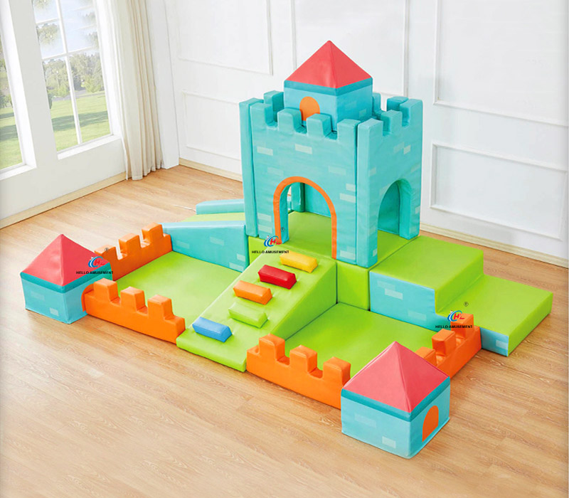 Sensory training soft climbing and sliding combination play house castle ball pool 13