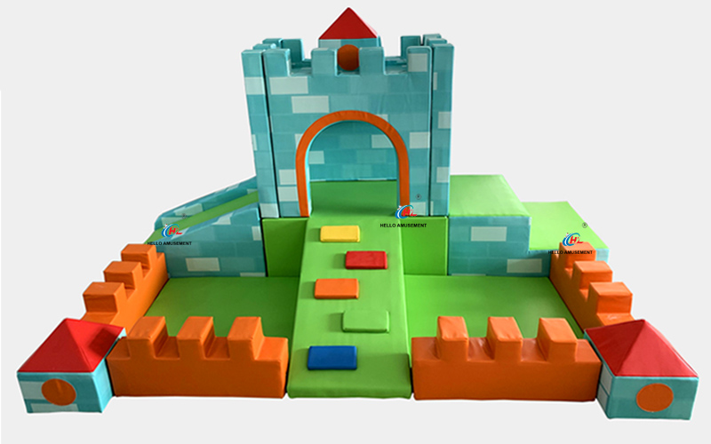 Sensory training soft climbing and sliding combination play house castle ball pool 7