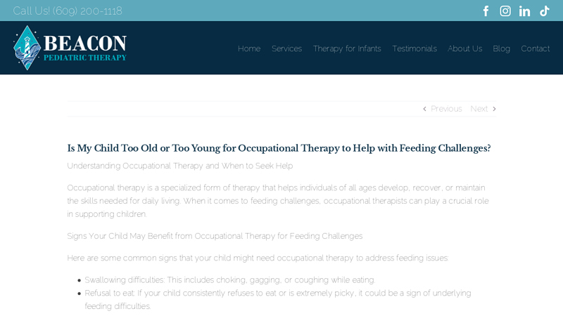 Is My Child Too Old or Too Young for Occupational Therapy to Help ...