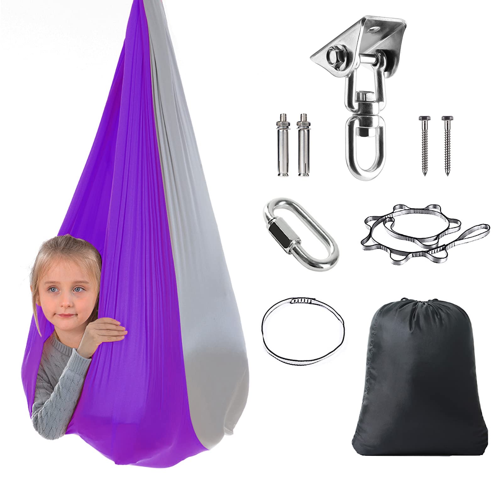 Illustrative example of Children Indoor Sensory Training Cloth Bag Swing from Google Search