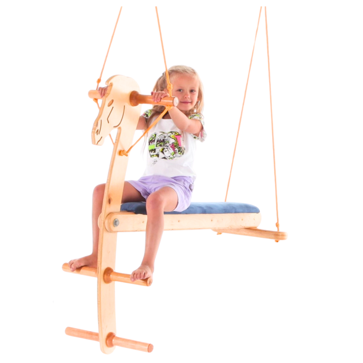 Illustrative example of Children Sensory Training Suspension Round Wooden Horse Swing from Google Search