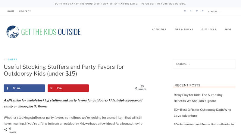 Useful Stocking Stuffers for Outdoorsy Kids (under $15)