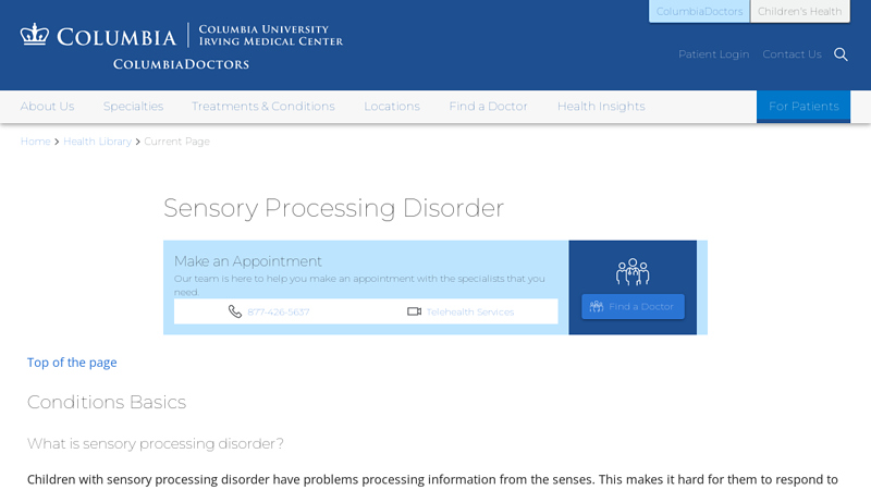 Sensory Processing Disorder Information & Treatment