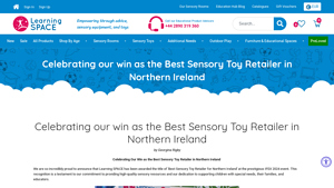 Celebrating our win as the Best Sensory Toy Retailer in Northern Ireland - best SENSORY SPACE in ireland