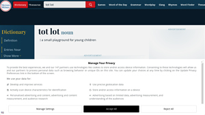 Merriam-Webster - TOT LOT Meaning