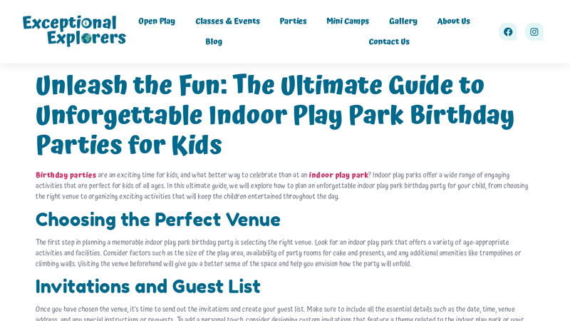 A Guide to Unforgettable Indoor Play Park Birthday Parties for Kids