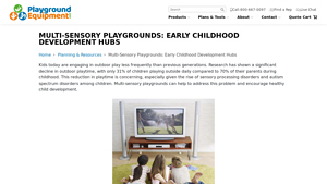 Multi-Sensory Playgrounds: Early Childhood Development Hubs - sensory play equipment