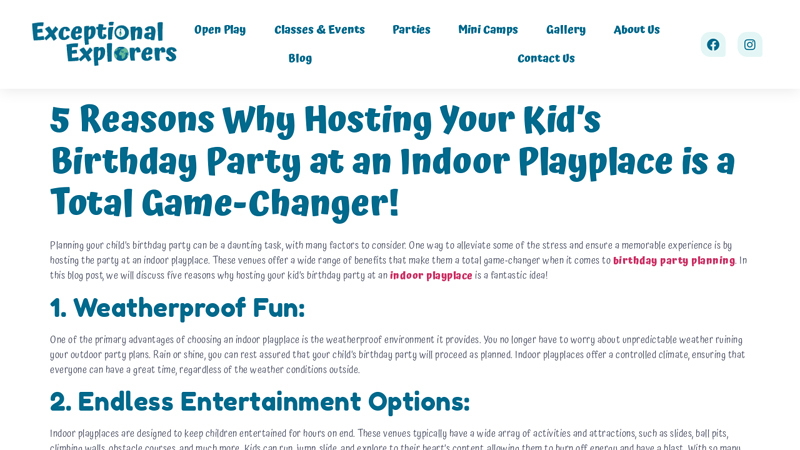 5 Reasons to Host Your Kid's Birthday at an Indoor Playplace