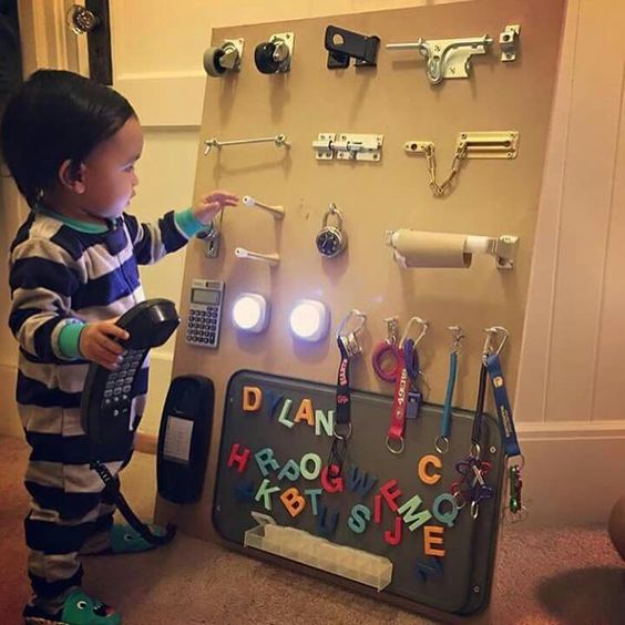 Illustrative example of sensory activity board kids from Google Search