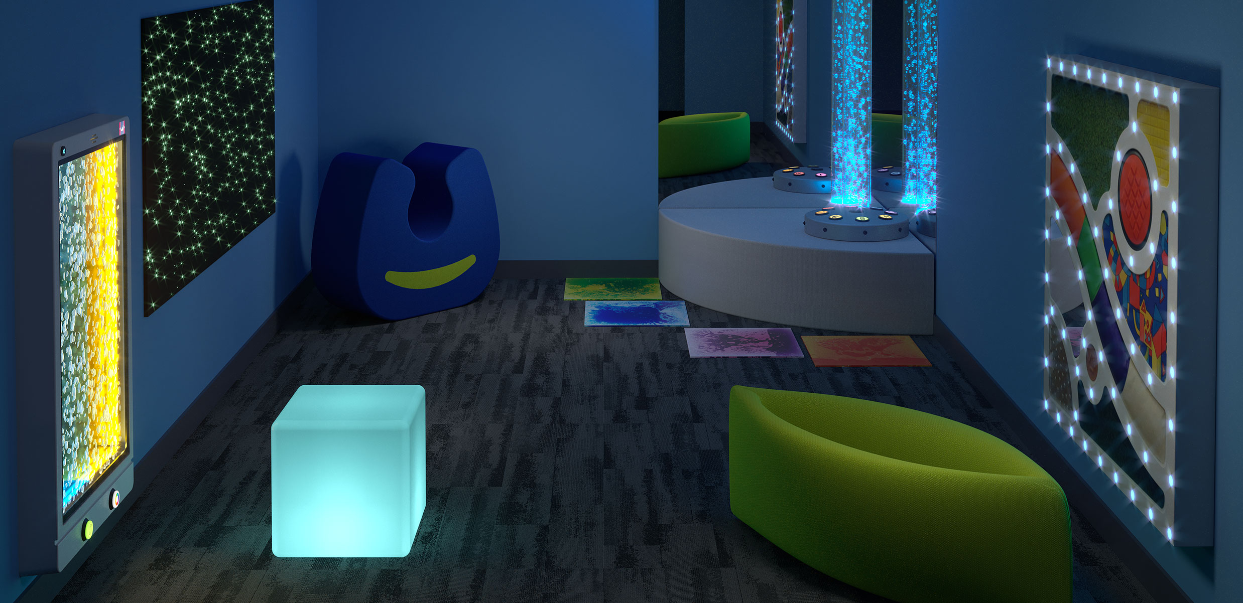 Illustrative example of sensory room equipment ideas from Google Search