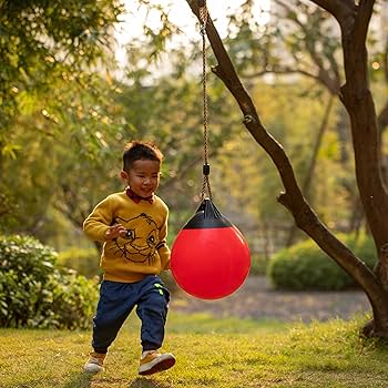 Illustrative example of Sensory Training Plastic Inflatable Hanging Ball Swing from Google Search