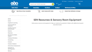 SEN Resources and Special Educational Supplies from TTS - Best sensory room equipment supplier ireland